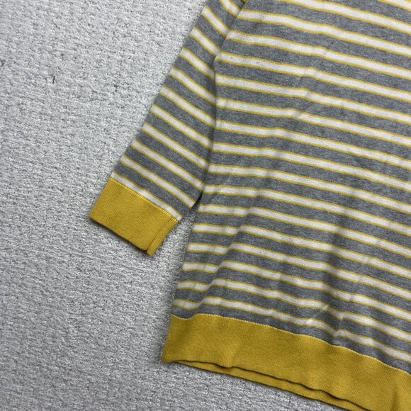 Banana Republic Shirt Womens S Yellow / Grey Striped 3/4 Sleeve Pullover - Picture 2 of 8